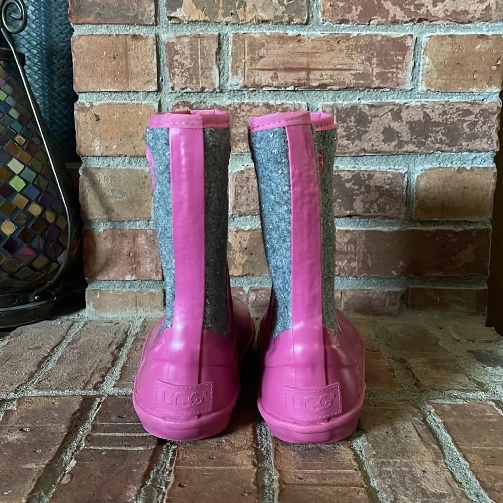 UGG Kex Sparkle Rain Boots Pink Glitter